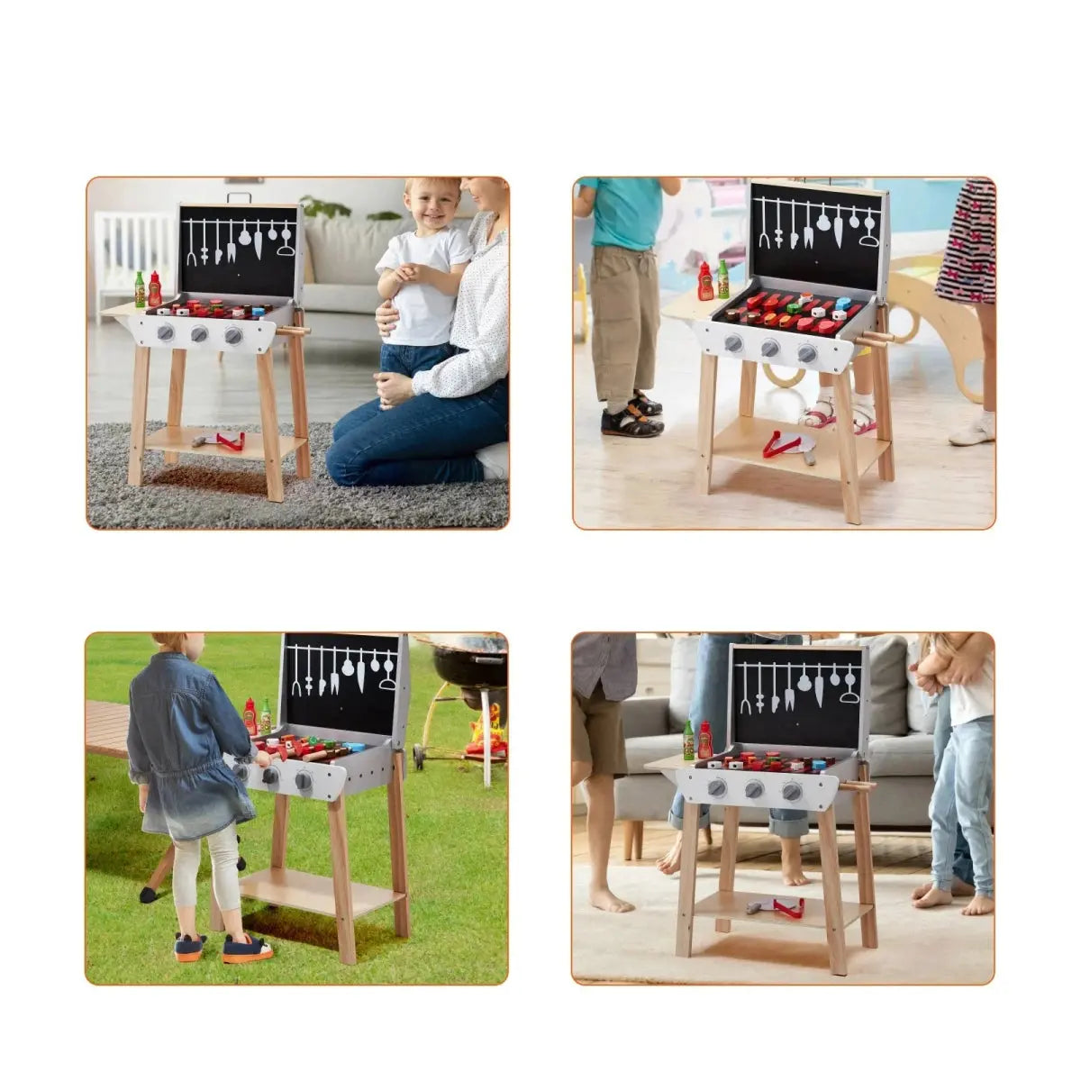 BBQ Grill en Bois pour Enfants - Mon Jouet Montessori