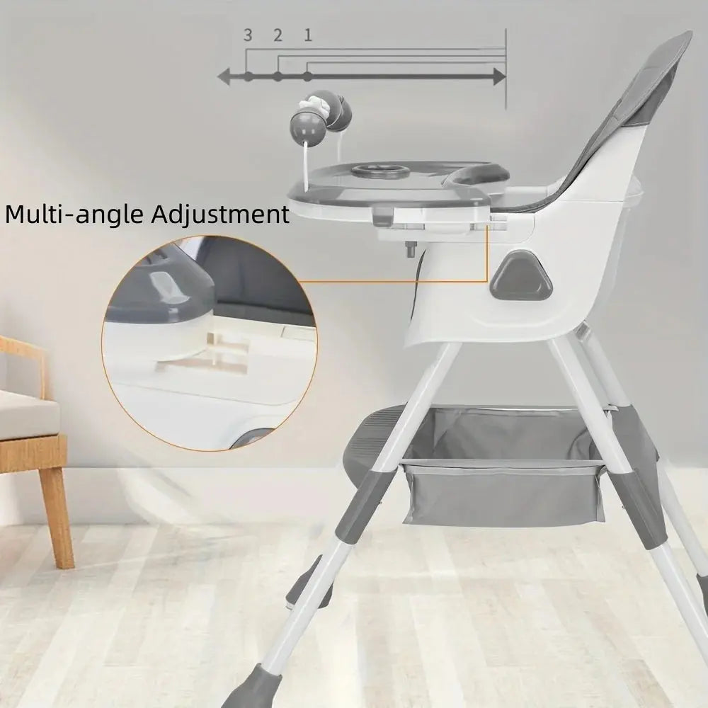 Chaise Haute pour Bébé et Tout-Petit - Pliable et Réglable - Mon Jouet Montessori