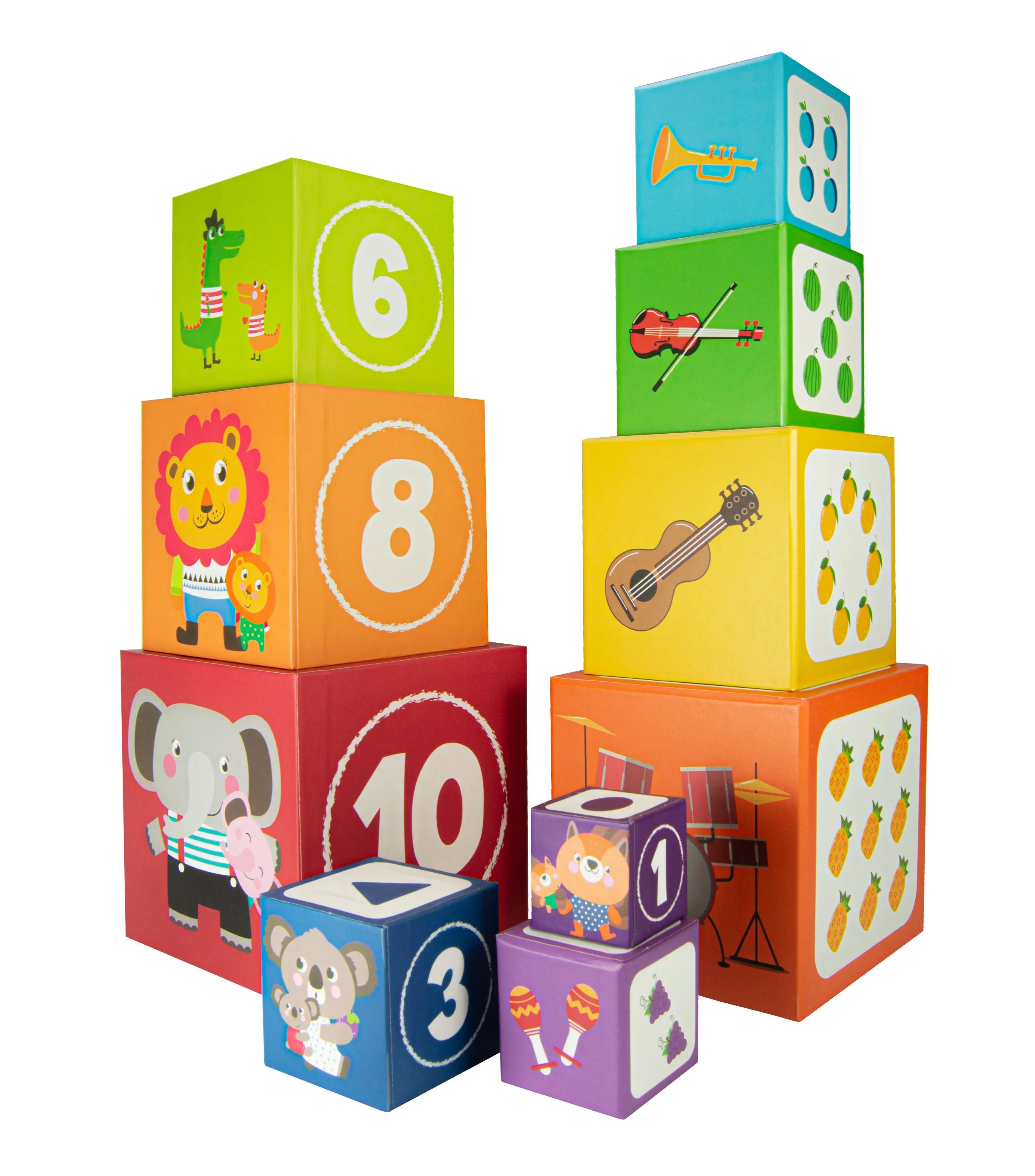 Cubes Empilables en Carton - Jeu Éducatif et Ludique pour Enfants - Mon Jouet Montessori