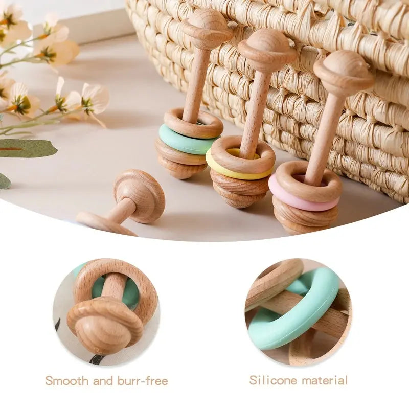 Hochet en Bois Anneau - Mon Jouet Montessori