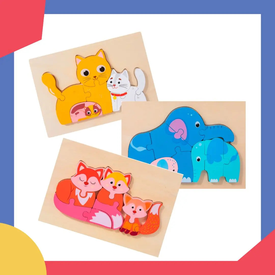 Jeu de puzzle en bois 3D pour enfants avec des animaux - Mon Jouet Montessori