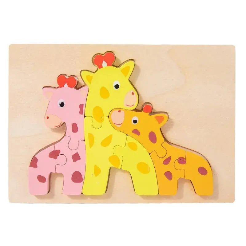 Jeu de puzzle en bois 3D pour enfants avec des animaux - Mon Jouet Montessori