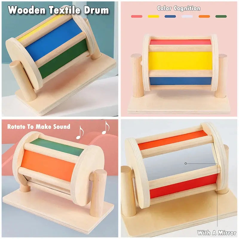 Kindergarten Montessori Wooden Toys Winder Object Permanence Box Coin Box Drawer Game Textile Drum Teaching Aids Sensory Toys - Mon Jouet Montessori