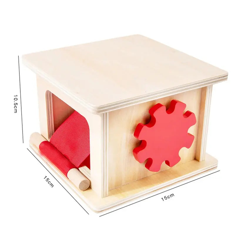 Kindergarten Montessori Wooden Toys Winder Object Permanence Box Coin Box Drawer Game Textile Drum Teaching Aids Sensory Toys - Mon Jouet Montessori