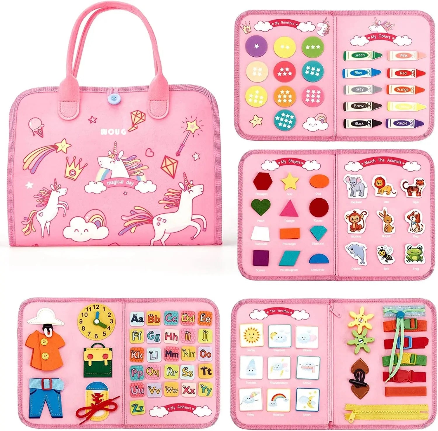 Kit Sensoriel Montessori 7 en 1 - Tableau d'Apprentissage pour Tout-Petits - Mon Jouet Montessori