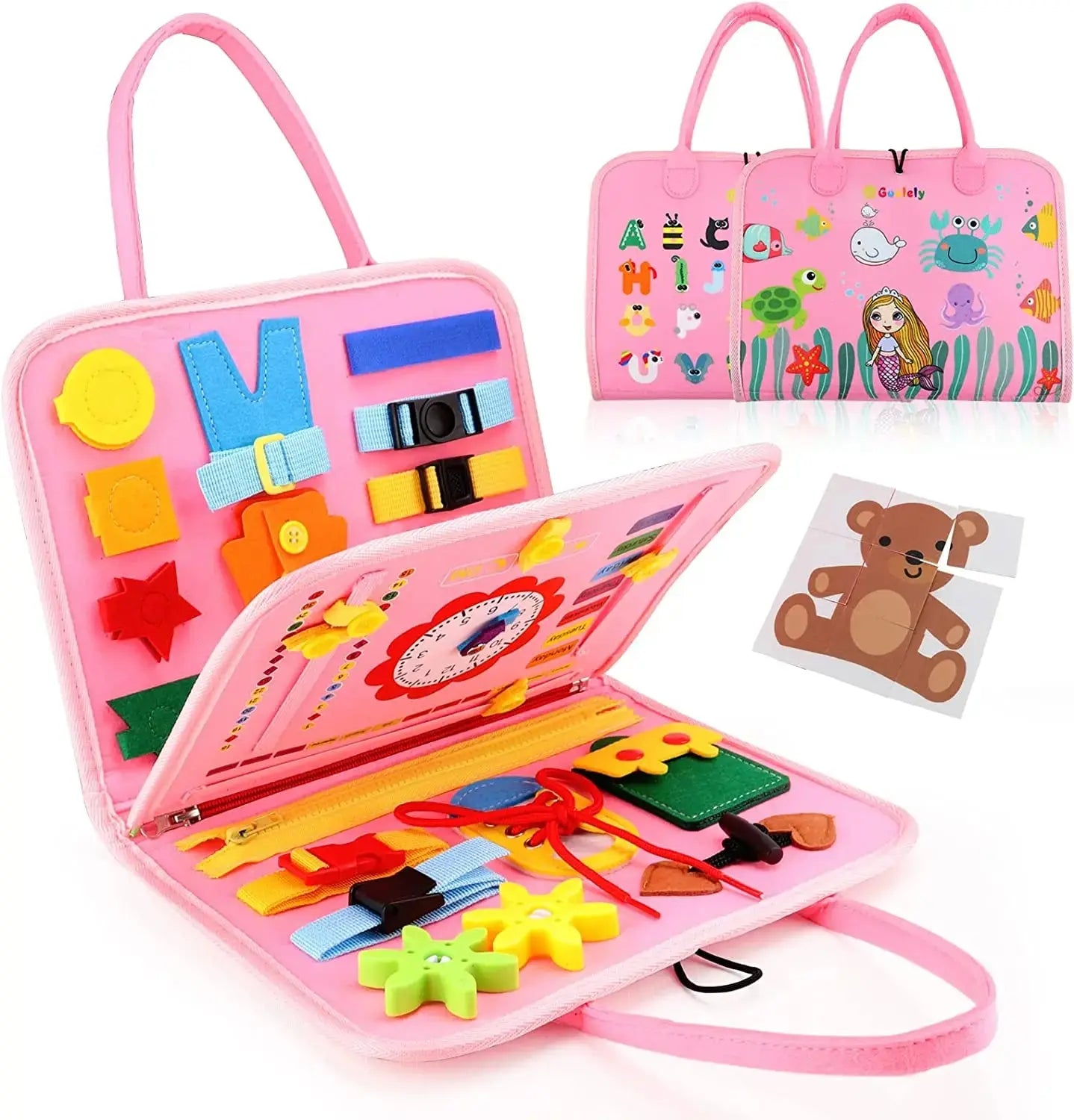 Kit Sensoriel Montessori 7 en 1 - Tableau d'Apprentissage pour Tout-Petits - Mon Jouet Montessori
