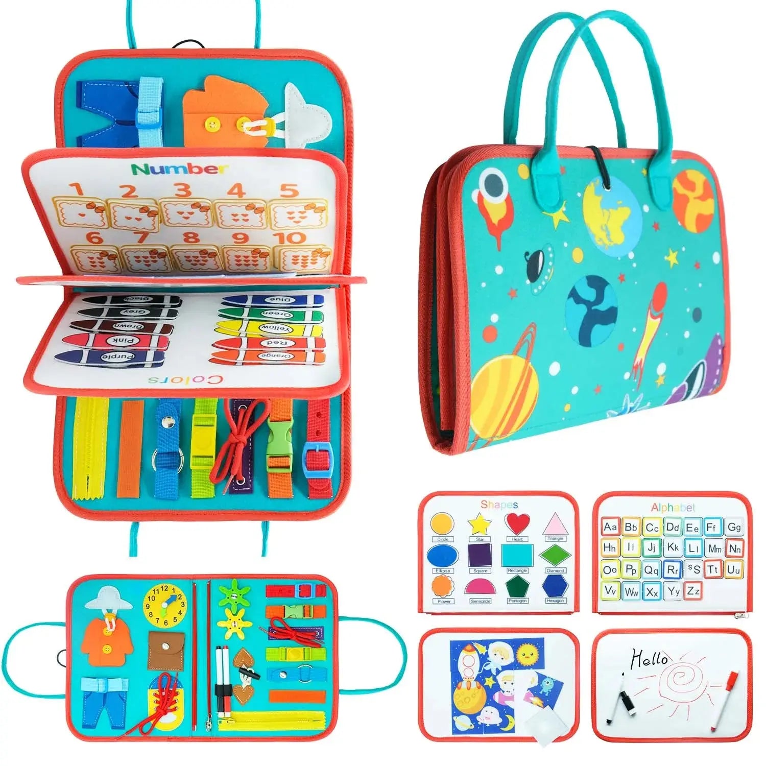Kit Sensoriel Montessori 7 en 1 - Tableau d'Apprentissage pour Tout-Petits - Mon Jouet Montessori