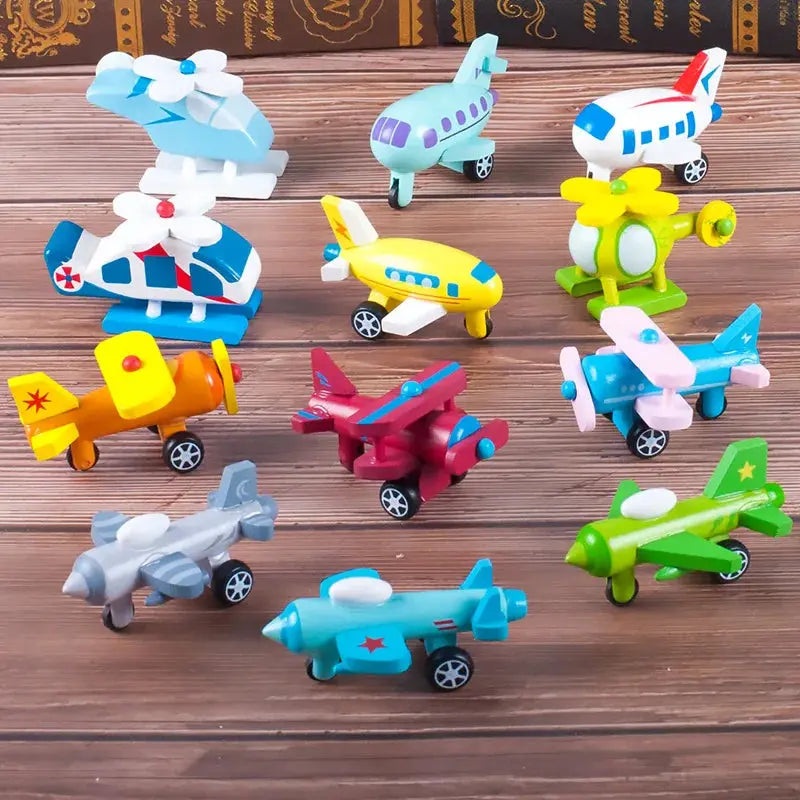 Lot de 12 Mini Voitures en Bois - Jouet Educatif pour Enfants dès 3 Ans - Mon Jouet Montessori