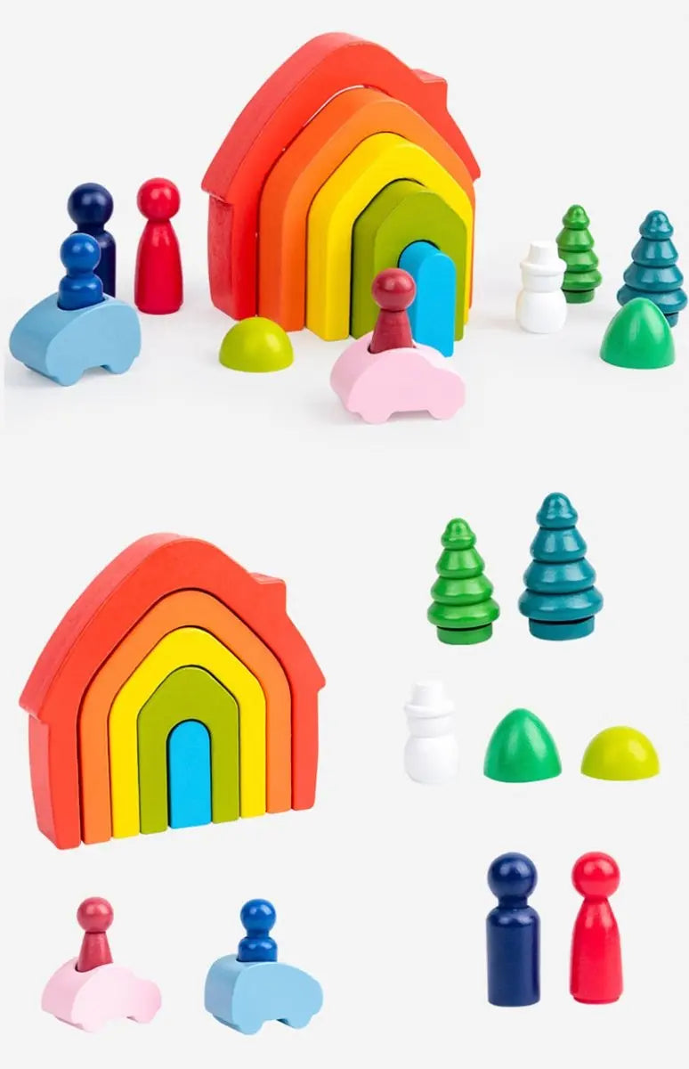 Petits Arc - En - Ciel Pastel En Bois - Mon Jouet Montessori