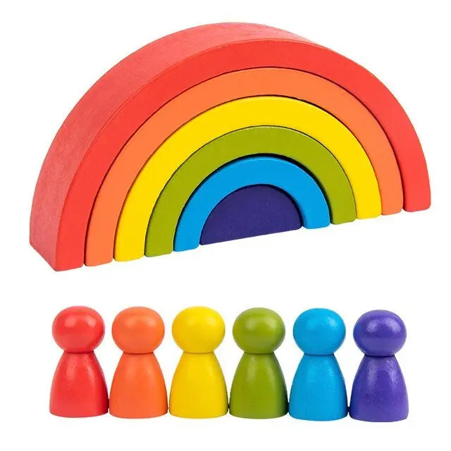 Petits Arc - En - Ciel Pastel En Bois - Mon Jouet Montessori