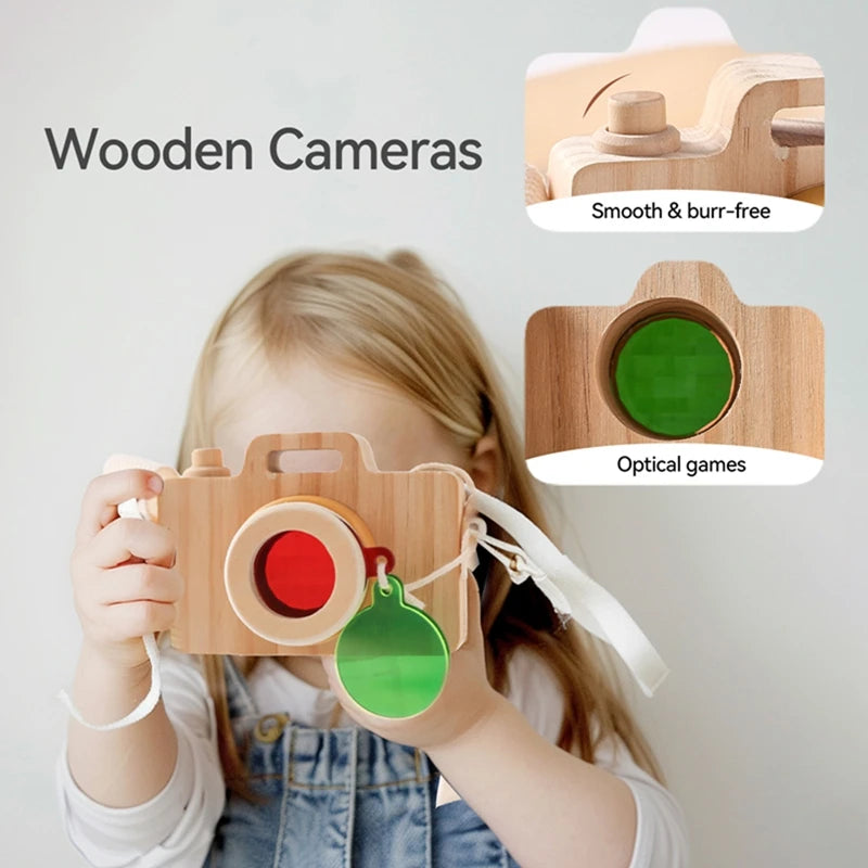 Jouet Puzzle avec caméra en bois avec cartes, jouets Montessori pour enfants, cadeaux de bricolage en bois faits à la main, décoration de chambre de bébé, jouet d'extérieur - Mon Jouet Montessori