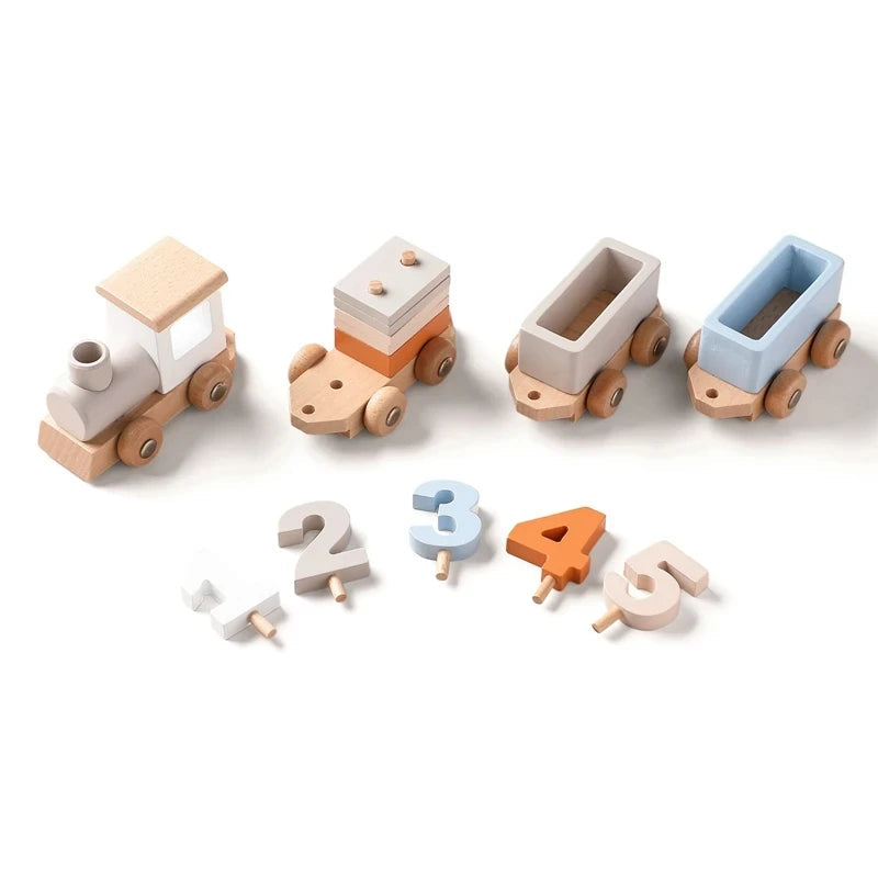 Jouets Montessori pour bébé, Train en bois, jouets éducatifs pour bébé, blocs arc-en-ciel en bois, chariot, jouets d'apprentissage pour bébé, cadeaux d'anniversaire pour enfants - Mon Jouet Montessori