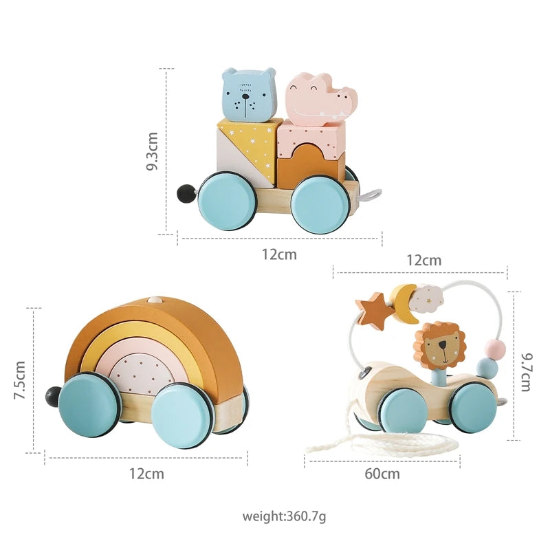 Jouets Montessori pour bébé, Train en bois, jouets éducatifs pour bébé, blocs arc-en-ciel en bois, chariot, jouets d'apprentissage pour bébé, cadeaux d'anniversaire pour enfants - Mon Jouet Montessori