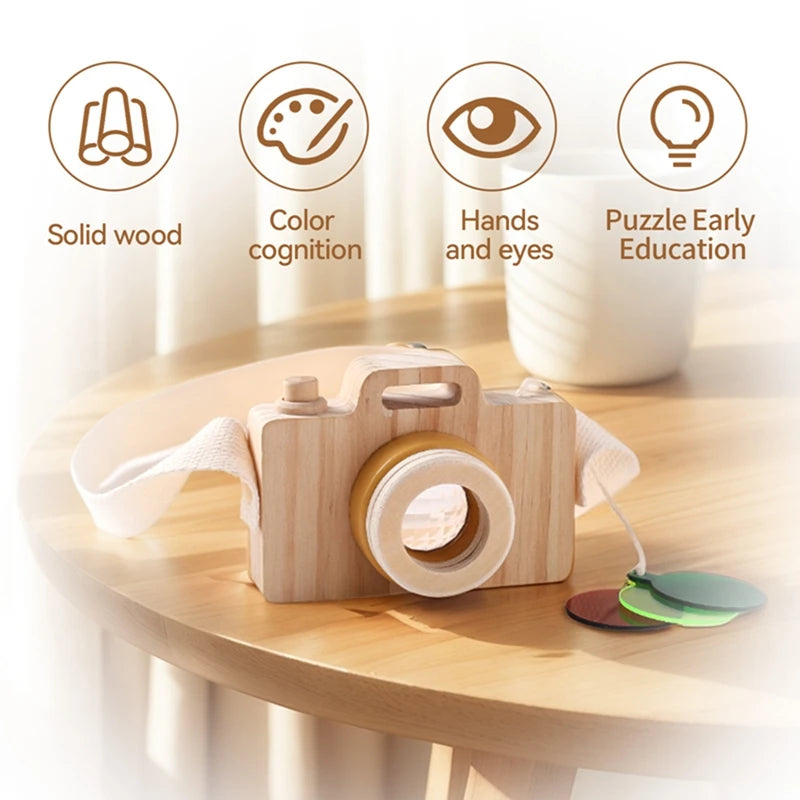 Jouet Puzzle avec caméra en bois avec cartes, jouets Montessori pour enfants, cadeaux de bricolage en bois faits à la main, décoration de chambre de bébé, jouet d'extérieur - Mon Jouet Montessori