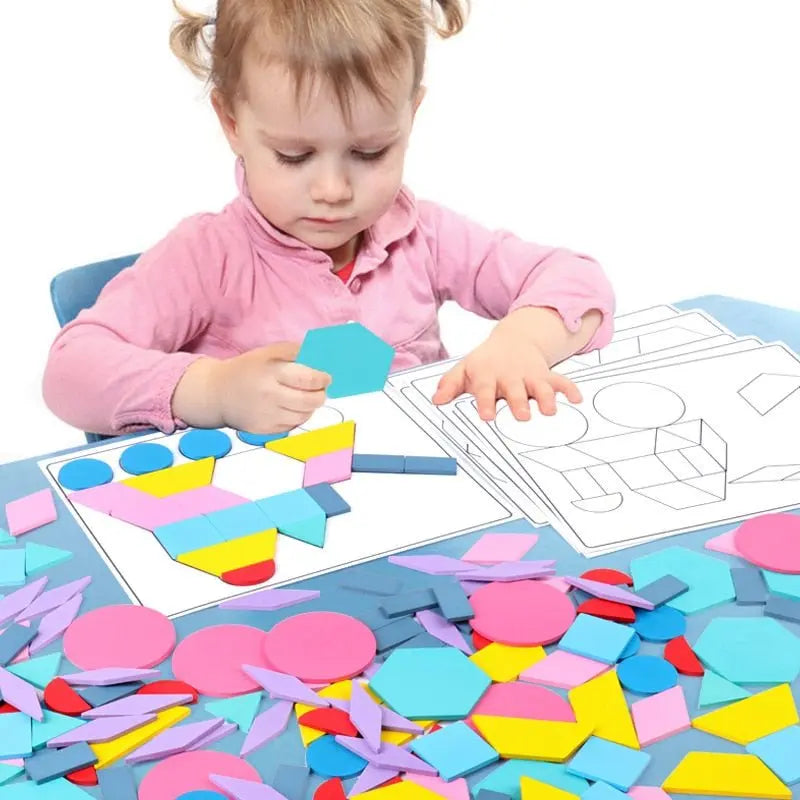 Set Puzzle Tangram 180 Pièces - Mon Jouet Montessori