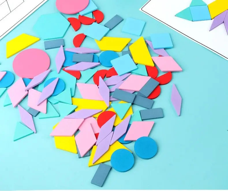 Set Puzzle Tangram 180 Pièces - Mon Jouet Montessori
