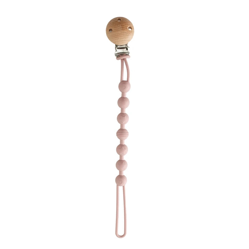 Clips de sucette en bois de hêtre, porte-chaîne factice, chaînes de sucette pour nouveau-né, porte-mamelon pour bébés, jouet de dentition pour bébé à mâcher - Mon Jouet Montessori