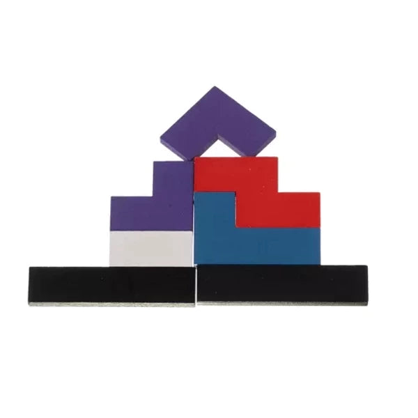 Puzzle tangram en bois favorisant la motricité fine