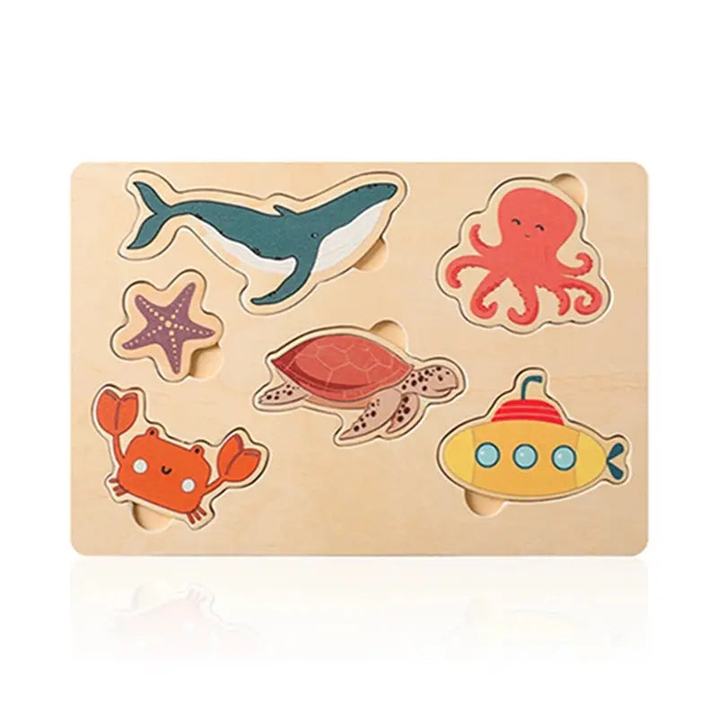 1Pc Wooden Montessori Toy Cartoon Whale Tangram 3D Puzzle Cognitive Toy Early Learning Education Toys Kids Children Gift -  Mon Jouet Montessori