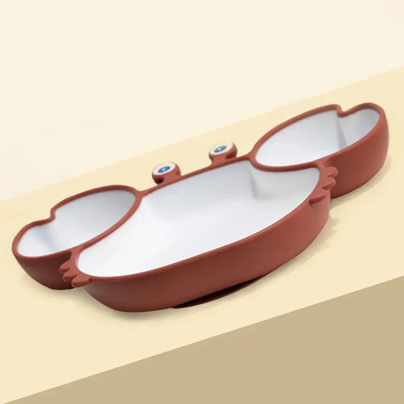Baby Dish Baby Bowls Plates and Spoons Set Crab Kawaii Dishes Food Silicone Feeding Bowl Non-Slip Babies Tableware Kids Stuff -  Mon Jouet Montessori