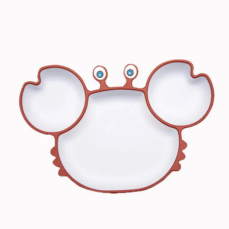 Baby Dish Baby Bowls Plates and Spoons Set Crab Kawaii Dishes Food Silicone Feeding Bowl Non-Slip Babies Tableware Kids Stuff -  Mon Jouet Montessori