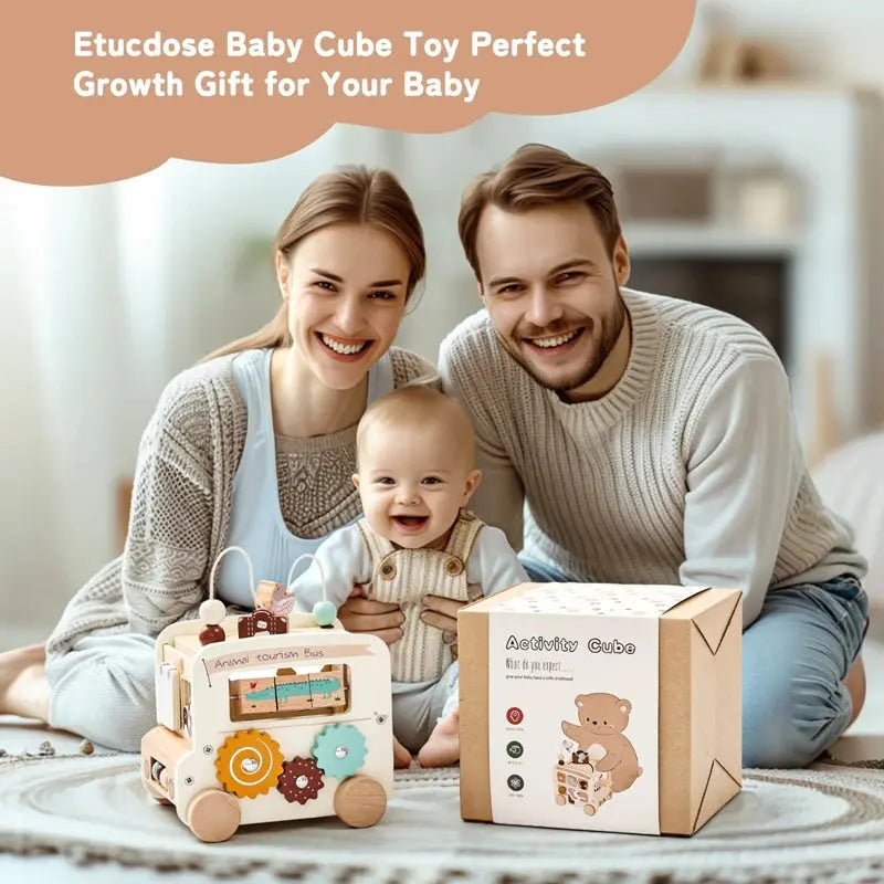 Baby Montessori Toys Wooden Multipurpose Bus Sensory Puzzle Game For Newborns Children's Finger Exercise Busy Toys Kids present -  Mon Jouet Montessori