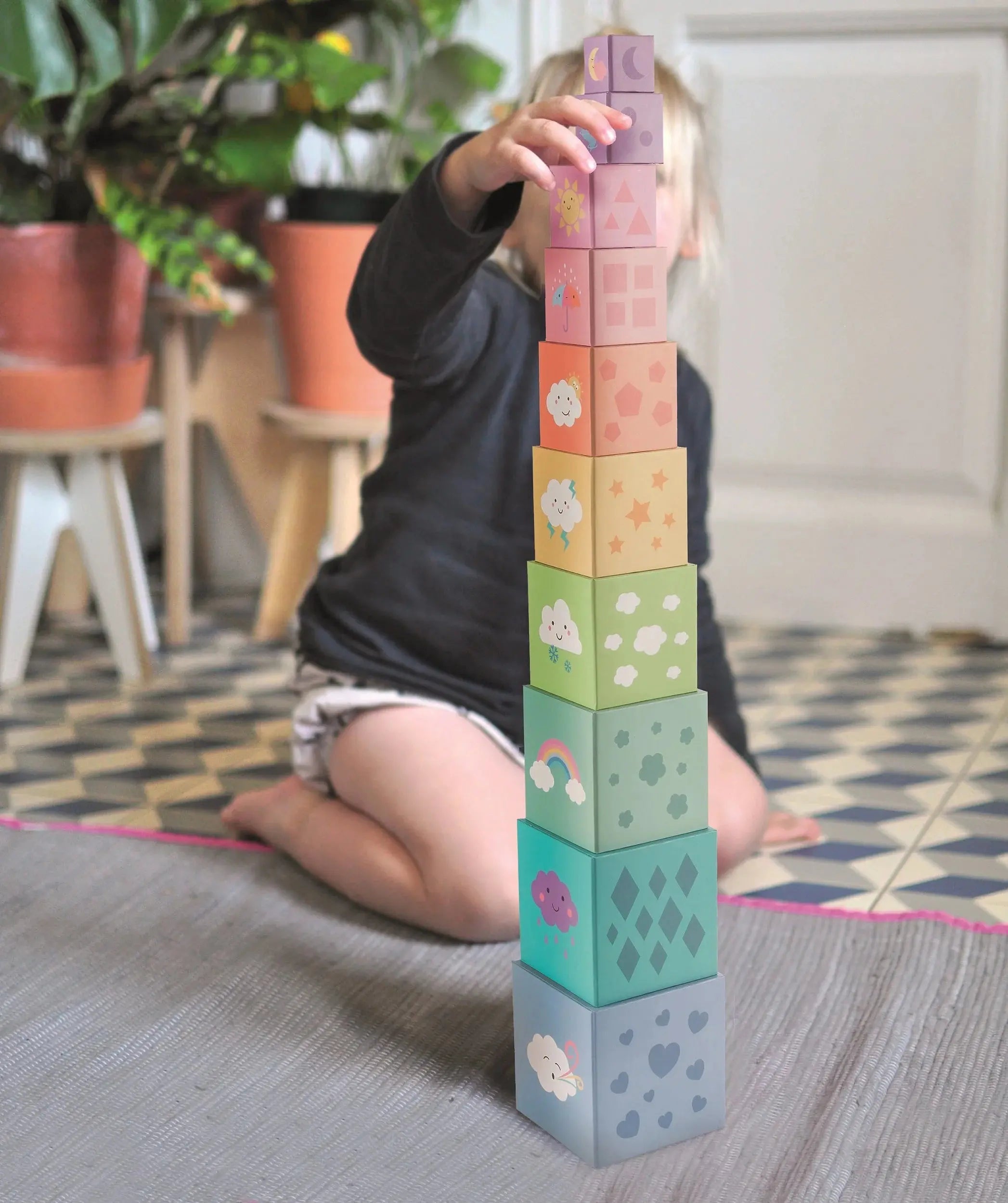 Cubes Empilables en Carton - Jeu Éducatif et Ludique pour Enfants -  Mon Jouet Montessori