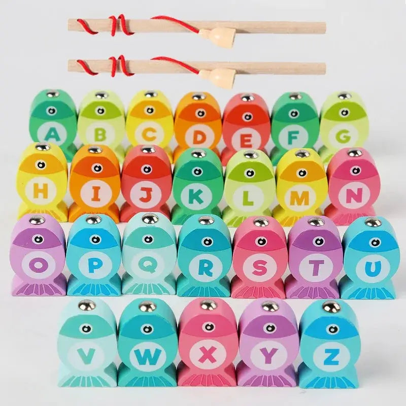 Jeu de pêche Magnétique Montessori en Bois -  Mon Jouet Montessori