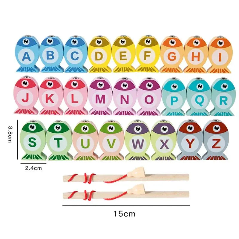 Jeu de pêche Magnétique Montessori en Bois -  Mon Jouet Montessori