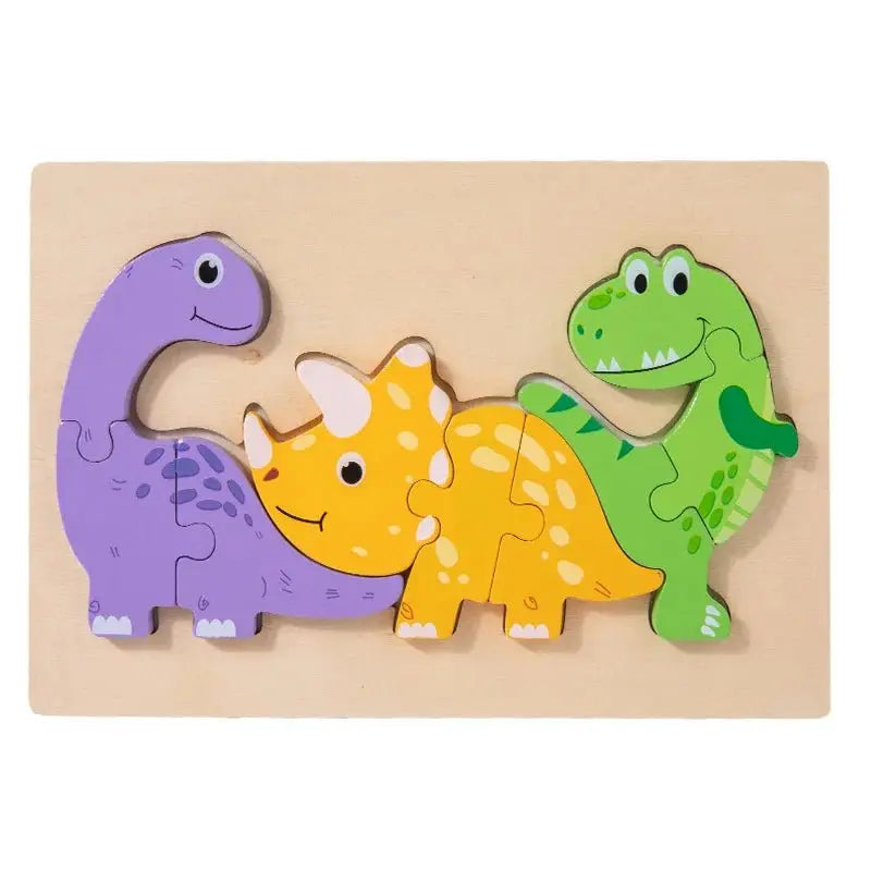 Jeu de puzzle en bois 3D pour enfants avec des animaux - Mon Jouet Montessori