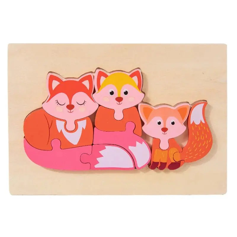 Jeu de puzzle en bois 3D pour enfants avec des animaux - Mon Jouet Montessori