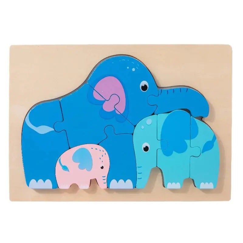 Jeu de puzzle en bois 3D pour enfants avec des animaux - Mon Jouet Montessori