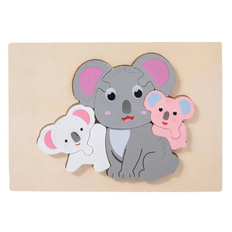 Jeu de puzzle en bois 3D pour enfants avec des animaux - Mon Jouet Montessori