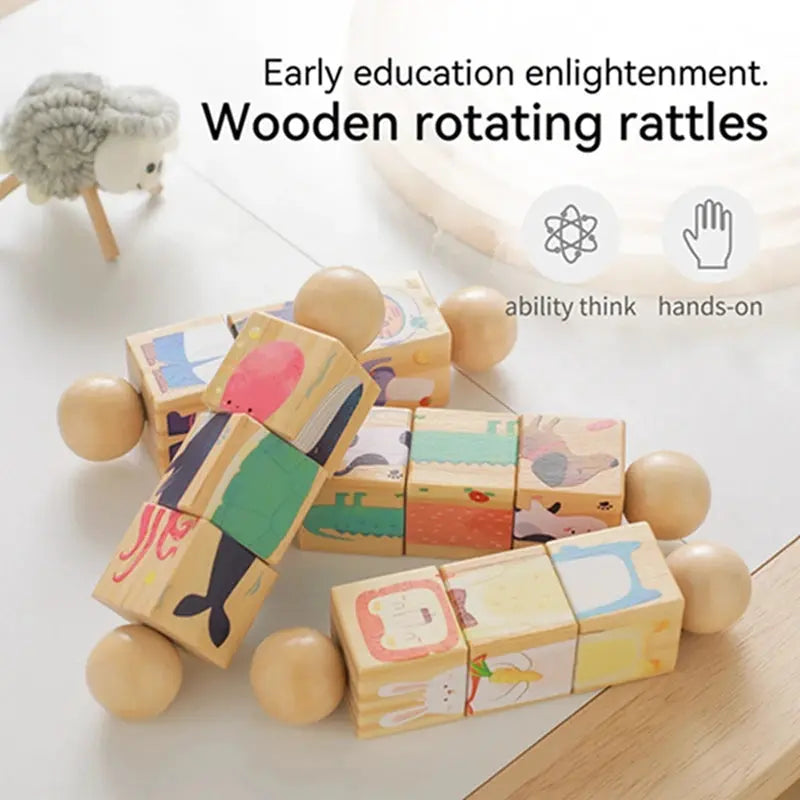 Jouet en Bois Éducatif Animaux - Puzzle Rotatif et Éveil Sensoriel -  Mon Jouet Montessori