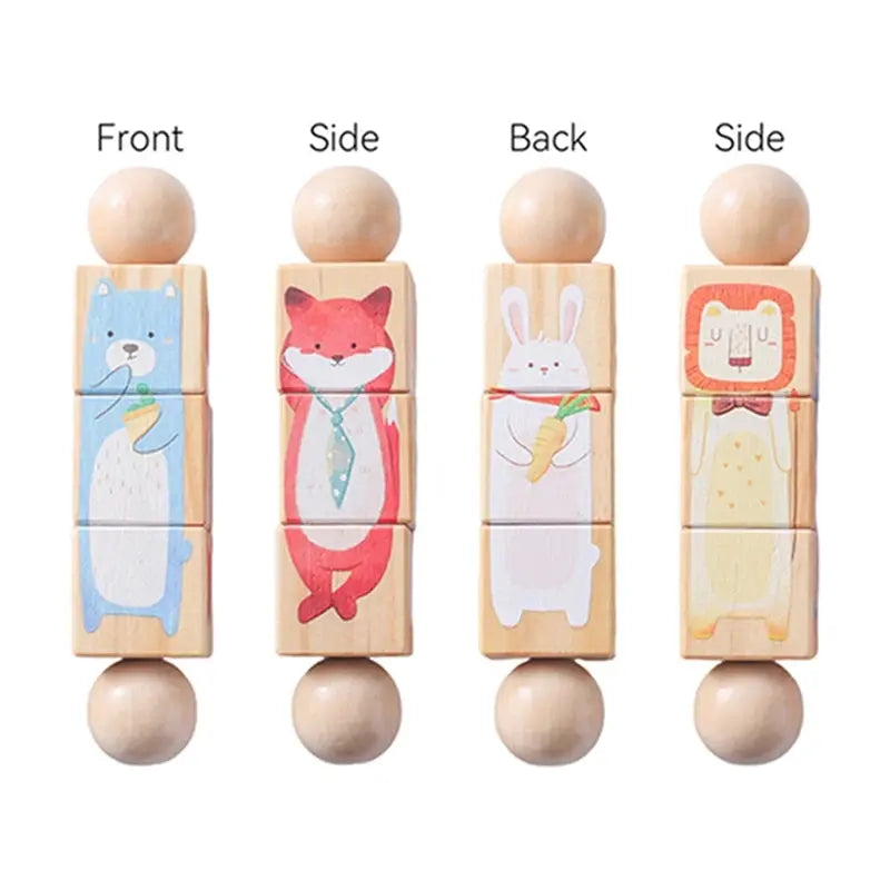 Jouet en Bois Éducatif Animaux - Puzzle Rotatif et Éveil Sensoriel -  Mon Jouet Montessori