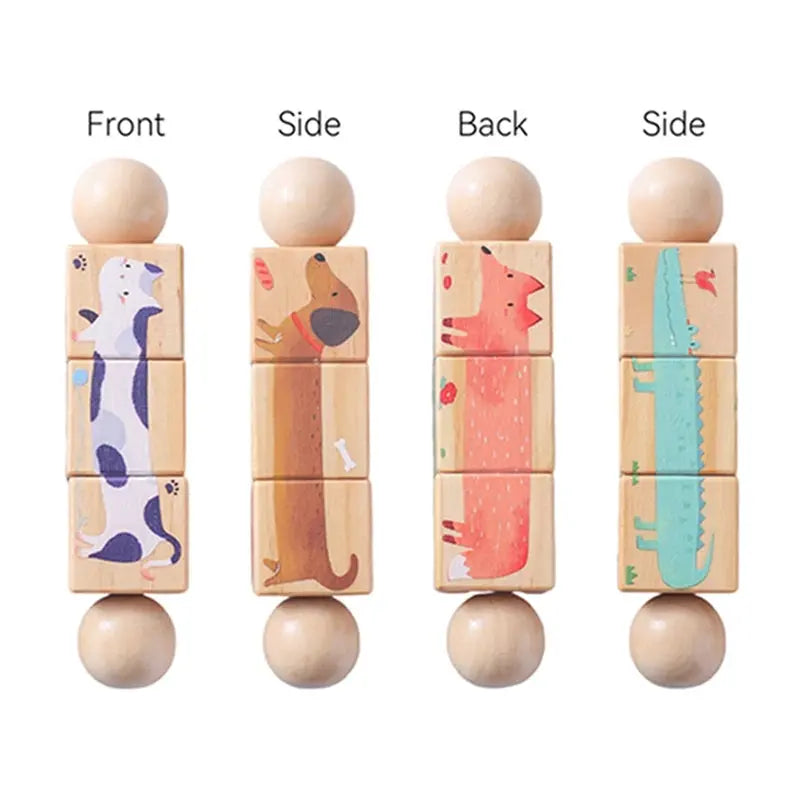 Jouet en Bois Éducatif Animaux - Puzzle Rotatif et Éveil Sensoriel -  Mon Jouet Montessori
