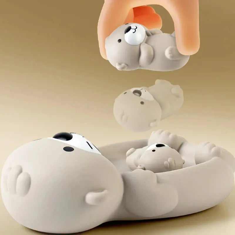 Jouets de bain pour bébé, ensemble familial d'animaux, salle de bain, baignoire, jeu d'eau, jouets de bain flottants en Silicone souple cognitif pour enfants en bas âge -  Mon Jouet Montessori