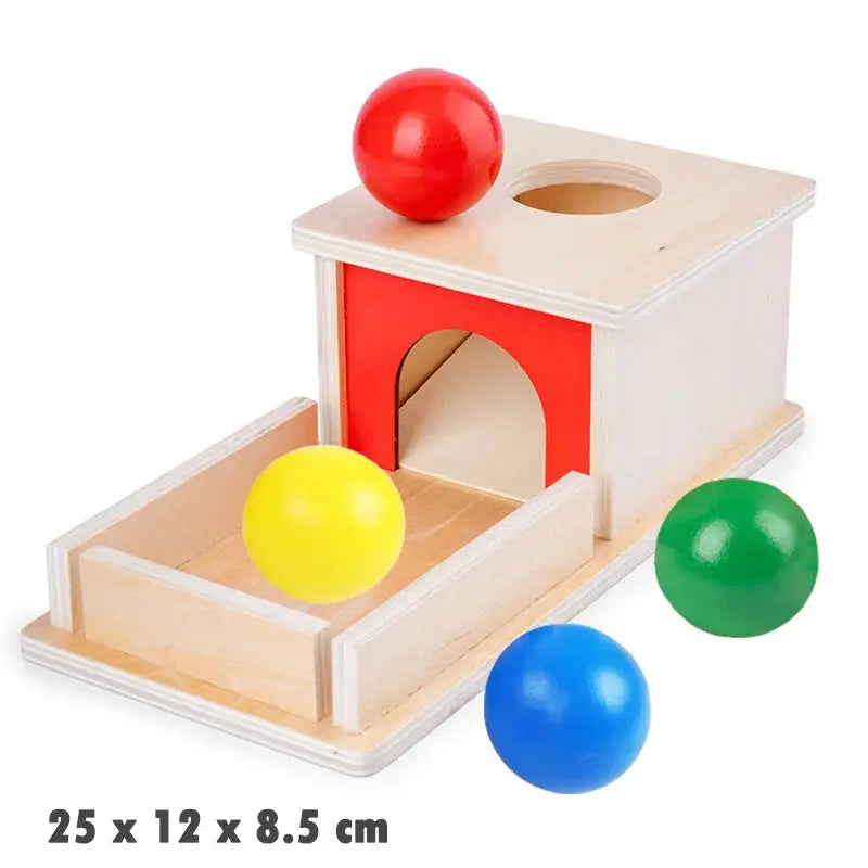Kindergarten Montessori Wooden Toys Winder Object Permanence Box Coin Box Drawer Game Textile Drum Teaching Aids Sensory Toys -  Mon Jouet Montessori