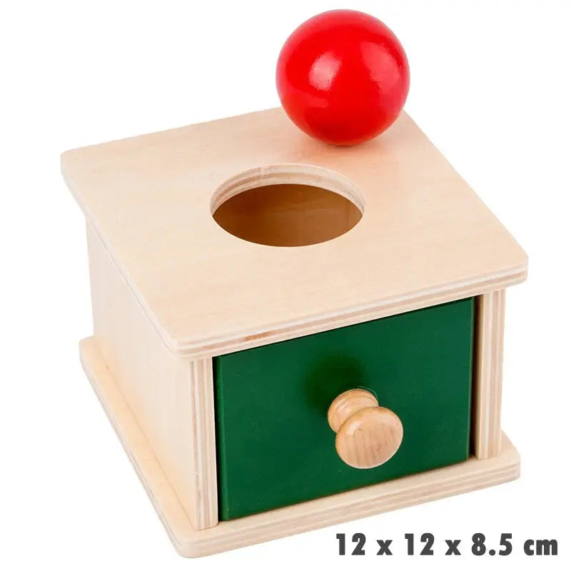 Kindergarten Montessori Wooden Toys Winder Object Permanence Box Coin Box Drawer Game Textile Drum Teaching Aids Sensory Toys -  Mon Jouet Montessori
