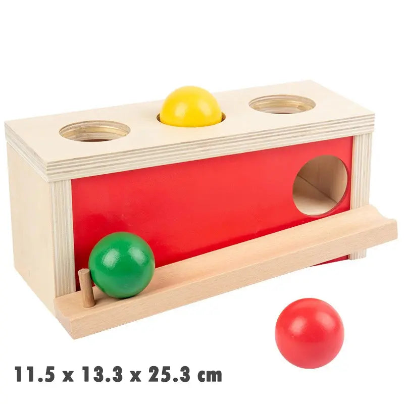 Kindergarten Montessori Wooden Toys Winder Object Permanence Box Coin Box Drawer Game Textile Drum Teaching Aids Sensory Toys -  Mon Jouet Montessori