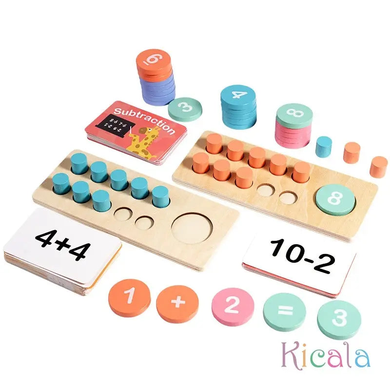 Kit d'Arithmétique et Apprentissage des Mathématiques en Bois -  Mon Jouet Montessori
