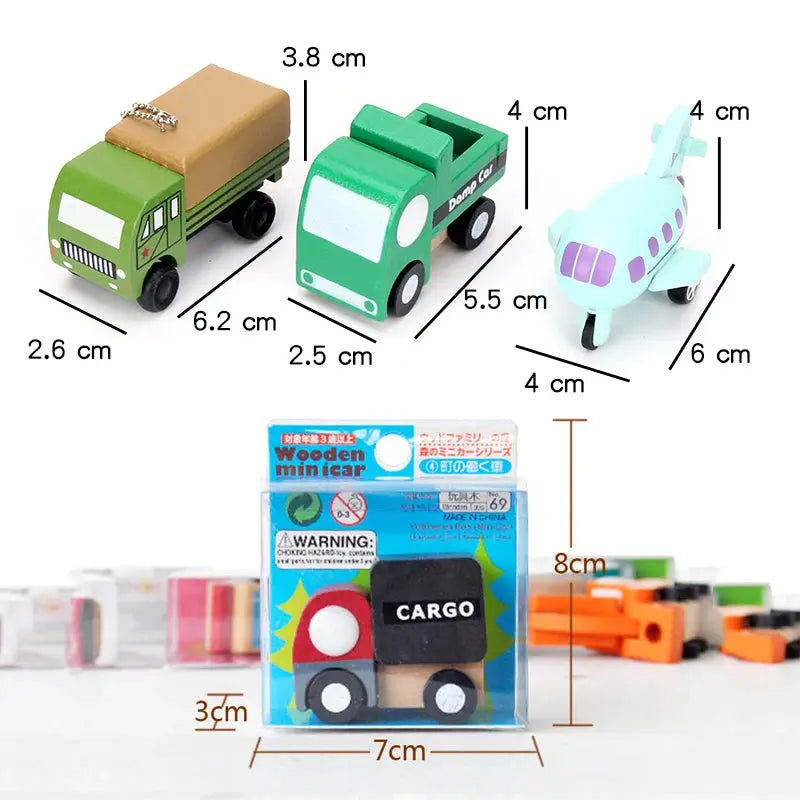 Lot de 12 Mini Voitures en Bois - Jouet Educatif pour Enfants dès 3 Ans -  Mon Jouet Montessori