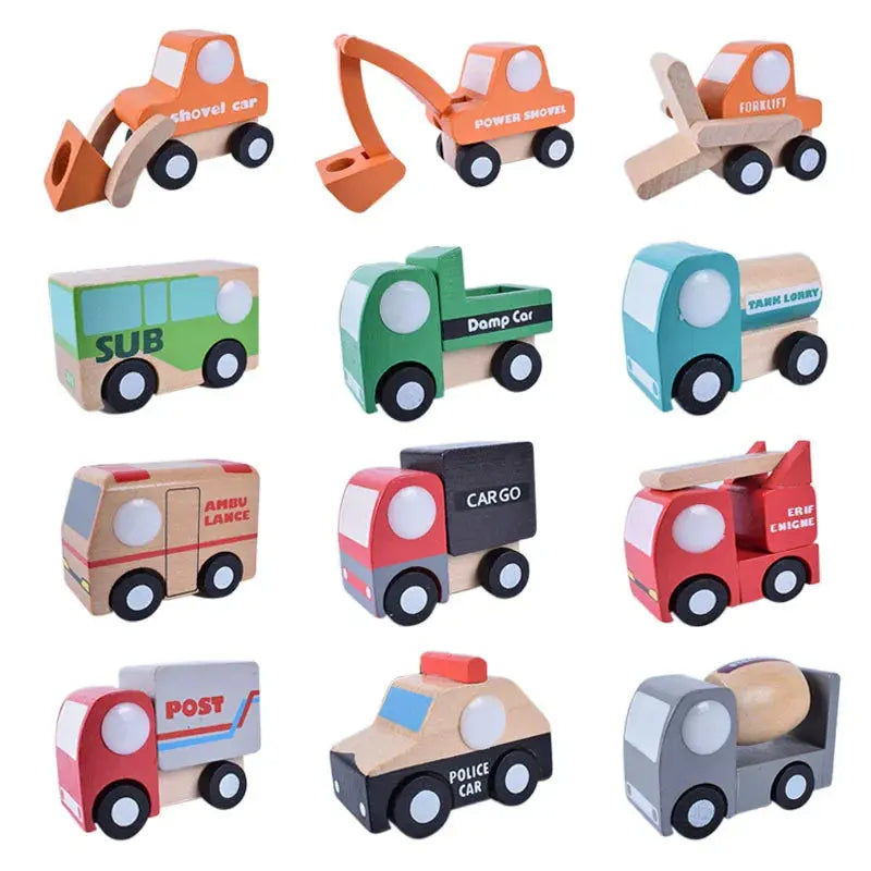 Lot de 12 Mini Voitures en Bois - Jouet Educatif pour Enfants dès 3 Ans -  Mon Jouet Montessori