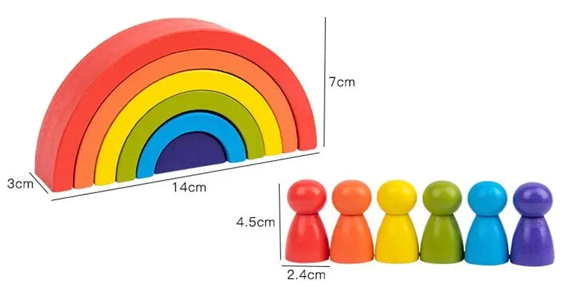 Petits Arc - En - Ciel Pastel En Bois - Mon Jouet Montessori