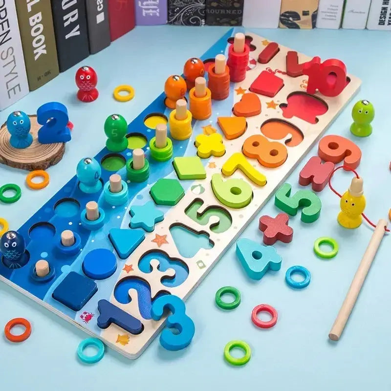 Puzzle Montessori Bois Ocean 5 en 1 -  Mon Jouet Montessori