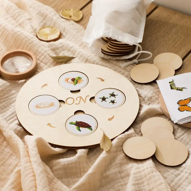 Puzzle en Bois sur le Cycle de la Vie des Plantes et des Animaux - Mon Jouet Montessori