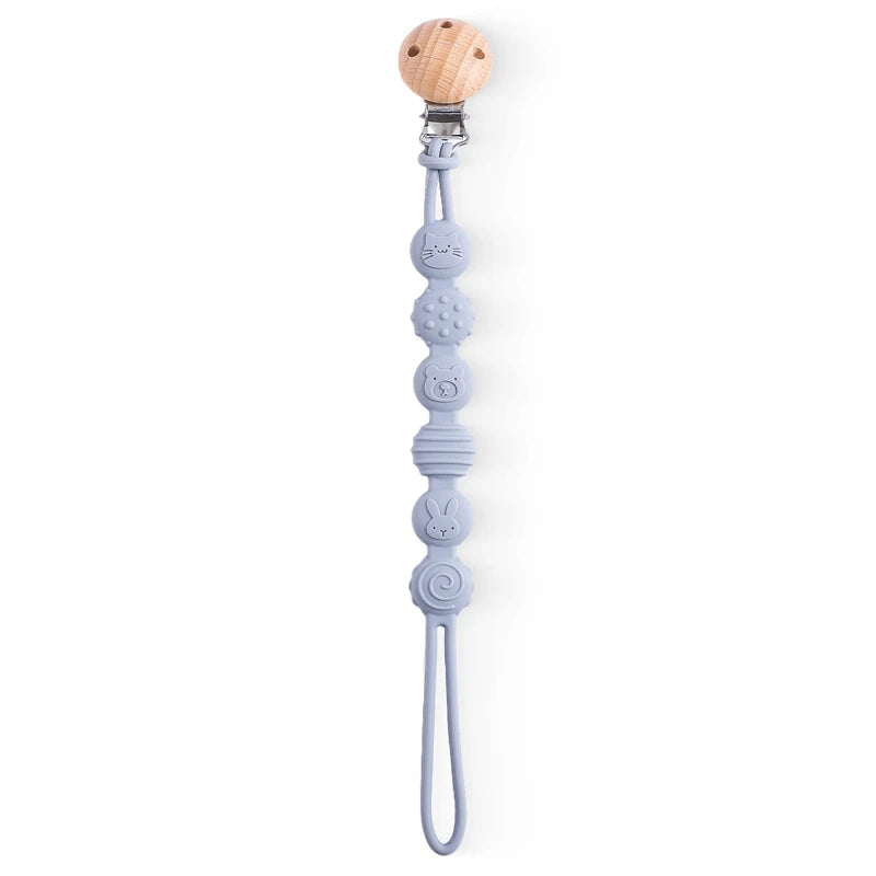 Clips de sucette en bois de hêtre, porte-chaîne factice, chaînes de sucette pour nouveau-né, porte-mamelon pour bébés, jouet de dentition pour bébé à mâcher -  Mon Jouet Montessori