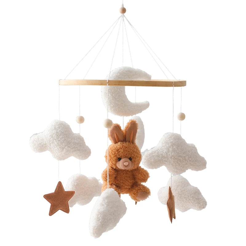 Hochet en bois pour bébé de 0 à 12 mois, Mobile sur le lit, boîte à musique pour nouveau-né, cloche de lit, support de jouets suspendu, jouets pour bébé, berceau et garçon -  Mon Jouet Montessori