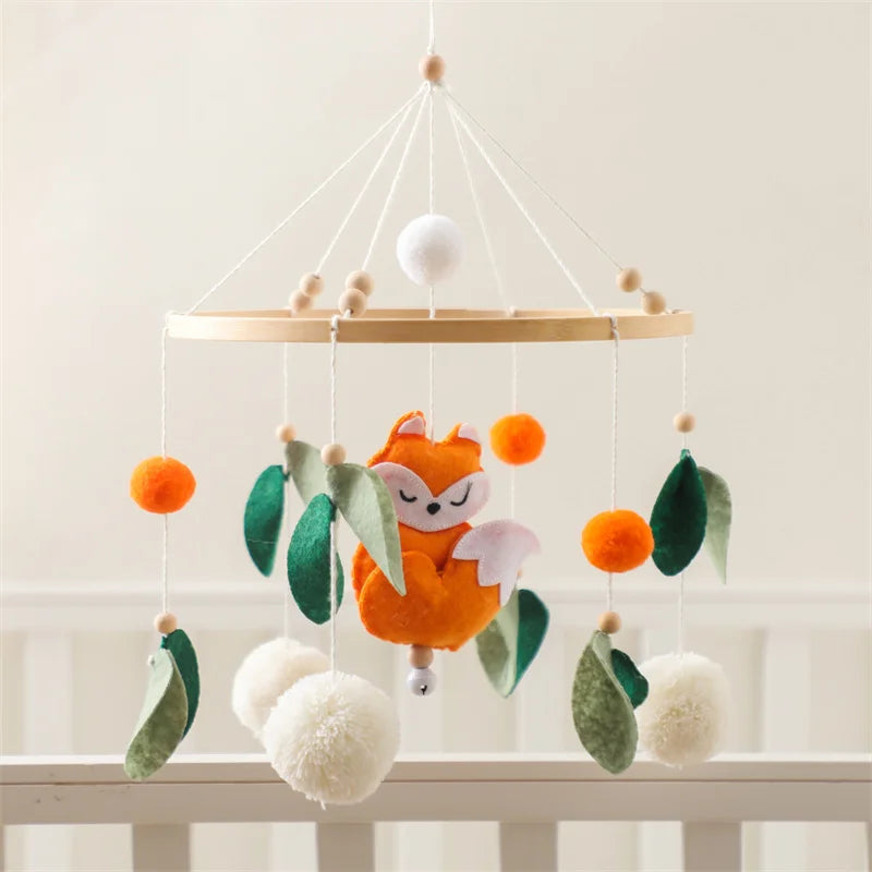 Boîte à musique mobile en bois pour nouveau-né, hochet en feutre pour bébé de 0 à 12 mois, support de cloche de lit au crochet, jouet CPull pour bébé -  Mon Jouet Montessori