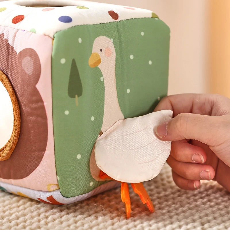Jouet Montessori pour bébé, boîte à mouchoirs magique en coton, exercice des doigts, jeu de société occupé, jouet éducatif, hochet doux, livre en tissu, cadeau -  Mon Jouet Montessori